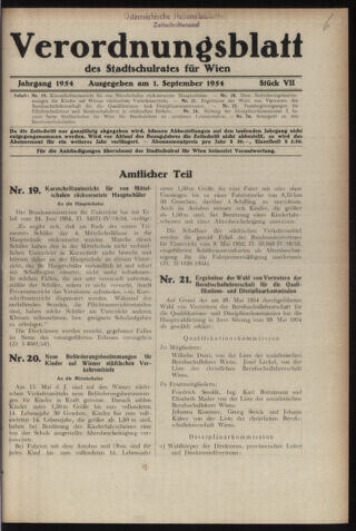 Verordnungsblatt des Stadtschulrates für Wien 19540901 Seite: 1