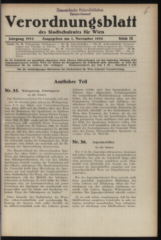 Verordnungsblatt des Stadtschulrates für Wien 19541101 Seite: 1