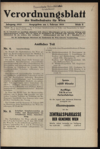 Verordnungsblatt des Stadtschulrates für Wien 19550201 Seite: 1