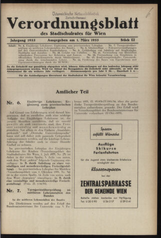 Verordnungsblatt des Stadtschulrates für Wien 19550301 Seite: 1