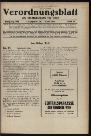 Verordnungsblatt des Stadtschulrates für Wien 19550401 Seite: 1