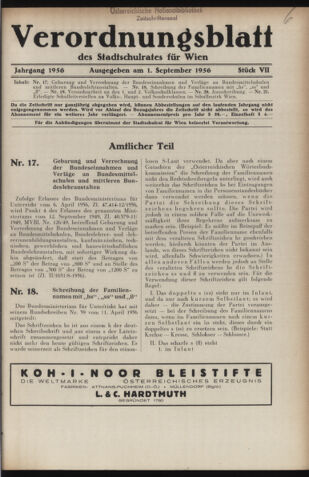 Verordnungsblatt des Stadtschulrates für Wien 19560901 Seite: 1