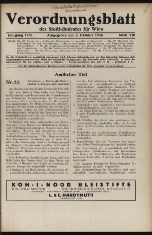 Verordnungsblatt des Stadtschulrates für Wien