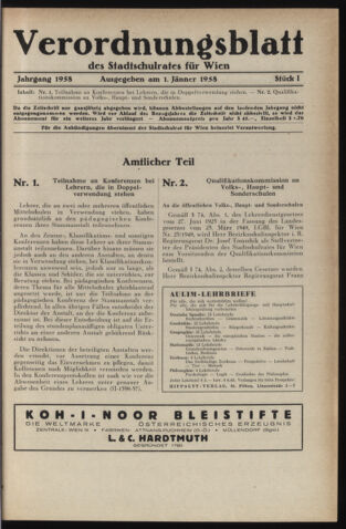 Verordnungsblatt des Stadtschulrates für Wien 19580101 Seite: 1