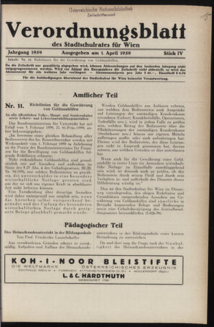 Verordnungsblatt des Stadtschulrates für Wien 19590401 Seite: 1