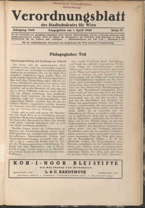 Verordnungsblatt des Stadtschulrates für Wien