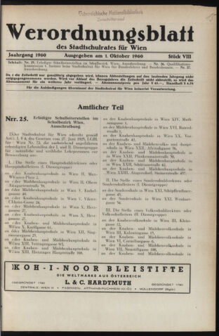 Verordnungsblatt des Stadtschulrates für Wien 19601001 Seite: 1