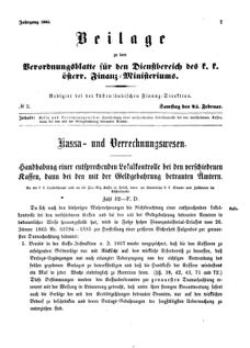 Verordnungsblatt für den Dienstbereich des K.K. Finanzministeriums für die im Reichsrate Vertretenen Königreiche und Länder 18650225 Seite: 1