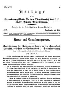 Verordnungsblatt für den Dienstbereich des K.K. Finanzministeriums für die im Reichsrate Vertretenen Königreiche und Länder