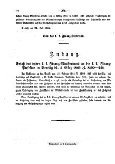 Verordnungsblatt für den Dienstbereich des K.K. Finanzministeriums für die im Reichsrate Vertretenen Königreiche und Länder 18650729 Seite: 2