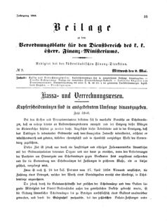 Verordnungsblatt für den Dienstbereich des K.K. Finanzministeriums für die im Reichsrate Vertretenen Königreiche und Länder