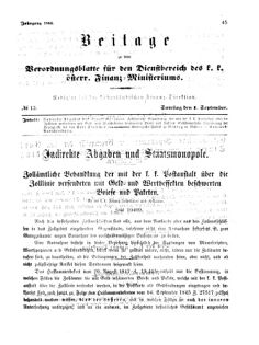 Verordnungsblatt für den Dienstbereich des K.K. Finanzministeriums für die im Reichsrate Vertretenen Königreiche und Länder 18660901 Seite: 1