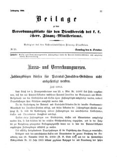 Verordnungsblatt für den Dienstbereich des K.K. Finanzministeriums für die im Reichsrate Vertretenen Königreiche und Länder