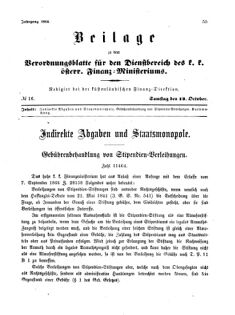 Verordnungsblatt für den Dienstbereich des K.K. Finanzministeriums für die im Reichsrate Vertretenen Königreiche und Länder 18661013 Seite: 1