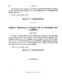 Verordnungsblatt für den Dienstbereich des K.K. Finanzministeriums für die im Reichsrate Vertretenen Königreiche und Länder 18661103 Seite: 2