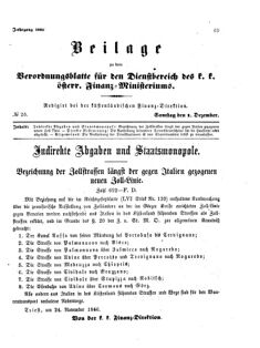 Verordnungsblatt für den Dienstbereich des K.K. Finanzministeriums für die im Reichsrate Vertretenen Königreiche und Länder