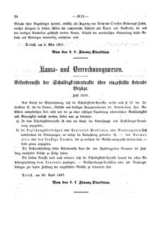 Verordnungsblatt für den Dienstbereich des K.K. Finanzministeriums für die im Reichsrate Vertretenen Königreiche und Länder 18670518 Seite: 2