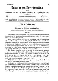 Verordnungsblatt für den Dienstbereich des K.K. Finanzministeriums für die im Reichsrate Vertretenen Königreiche und Länder 18680127 Seite: 1