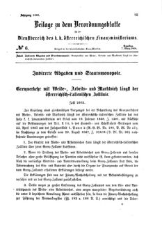 Verordnungsblatt für den Dienstbereich des K.K. Finanzministeriums für die im Reichsrate Vertretenen Königreiche und Länder 18680307 Seite: 1