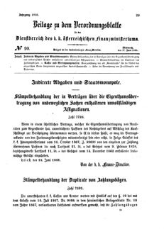 Verordnungsblatt für den Dienstbereich des K.K. Finanzministeriums für die im Reichsrate Vertretenen Königreiche und Länder