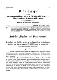 Verordnungsblatt für den Dienstbereich des K.K. Finanzministeriums für die im Reichsrate Vertretenen Königreiche und Länder 18690724 Seite: 1