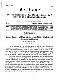 Verordnungsblatt für den Dienstbereich des K.K. Finanzministeriums für die im Reichsrate Vertretenen Königreiche und Länder