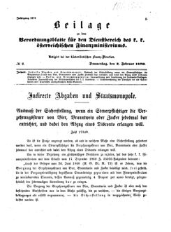 Verordnungsblatt für den Dienstbereich des K.K. Finanzministeriums für die im Reichsrate Vertretenen Königreiche und Länder 18700203 Seite: 1