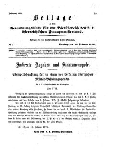 Verordnungsblatt für den Dienstbereich des K.K. Finanzministeriums für die im Reichsrate Vertretenen Königreiche und Länder