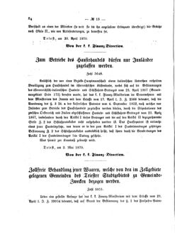 Verordnungsblatt für den Dienstbereich des K.K. Finanzministeriums für die im Reichsrate Vertretenen Königreiche und Länder 18700516 Seite: 2