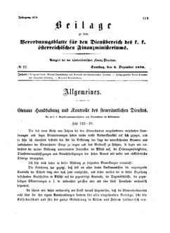 Verordnungsblatt für den Dienstbereich des K.K. Finanzministeriums für die im Reichsrate Vertretenen Königreiche und Länder 18701203 Seite: 1