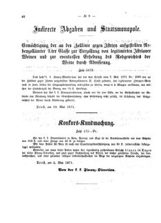 Verordnungsblatt für den Dienstbereich des K.K. Finanzministeriums für die im Reichsrate Vertretenen Königreiche und Länder 18710527 Seite: 2