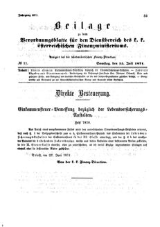 Verordnungsblatt für den Dienstbereich des K.K. Finanzministeriums für die im Reichsrate Vertretenen Königreiche und Länder