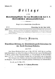 Verordnungsblatt für den Dienstbereich des K.K. Finanzministeriums für die im Reichsrate Vertretenen Königreiche und Länder 18730626 Seite: 1