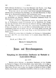 Verordnungsblatt für den Dienstbereich des K.K. Finanzministeriums für die im Reichsrate Vertretenen Königreiche und Länder 18731014 Seite: 2