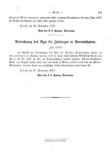 Verordnungsblatt für den Dienstbereich des K.K. Finanzministeriums für die im Reichsrate Vertretenen Königreiche und Länder 18731014 Seite: 3