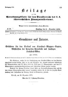 Verordnungsblatt für den Dienstbereich des K.K. Finanzministeriums für die im Reichsrate Vertretenen Königreiche und Länder 18731220 Seite: 1