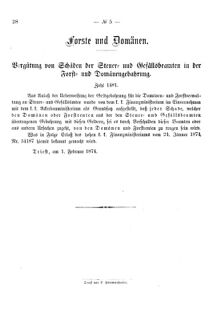 Verordnungsblatt für den Dienstbereich des K.K. Finanzministeriums für die im Reichsrate Vertretenen Königreiche und Länder 18740208 Seite: 6