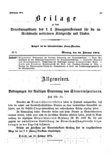 Verordnungsblatt für den Dienstbereich des K.K. Finanzministeriums für die im Reichsrate Vertretenen Königreiche und Länder