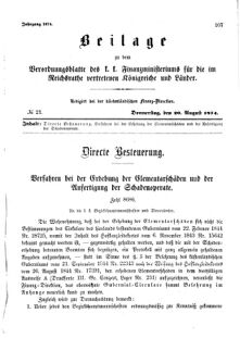 Verordnungsblatt für den Dienstbereich des K.K. Finanzministeriums für die im Reichsrate Vertretenen Königreiche und Länder 18740820 Seite: 1