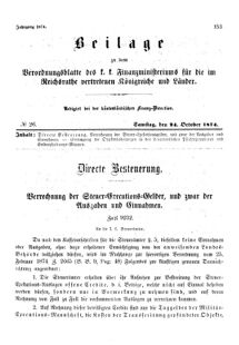 Verordnungsblatt für den Dienstbereich des K.K. Finanzministeriums für die im Reichsrate Vertretenen Königreiche und Länder 18741024 Seite: 1