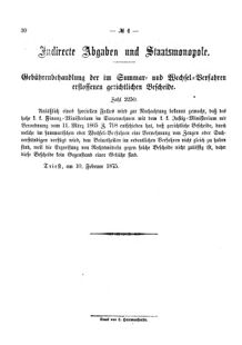 Verordnungsblatt für den Dienstbereich des K.K. Finanzministeriums für die im Reichsrate Vertretenen Königreiche und Länder 18750217 Seite: 4