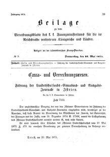 Verordnungsblatt für den Dienstbereich des K.K. Finanzministeriums für die im Reichsrate Vertretenen Königreiche und Länder 18750527 Seite: 1