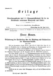 Verordnungsblatt für den Dienstbereich des K.K. Finanzministeriums für die im Reichsrate Vertretenen Königreiche und Länder