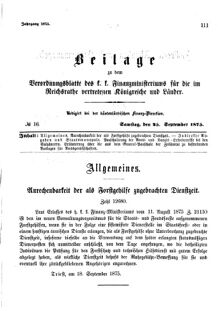 Verordnungsblatt für den Dienstbereich des K.K. Finanzministeriums für die im Reichsrate Vertretenen Königreiche und Länder