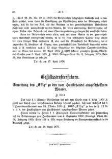 Verordnungsblatt für den Dienstbereich des K.K. Finanzministeriums für die im Reichsrate Vertretenen Königreiche und Länder 18760422 Seite: 4