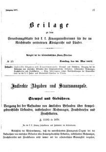 Verordnungsblatt für den Dienstbereich des K.K. Finanzministeriums für die im Reichsrate Vertretenen Königreiche und Länder