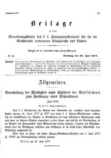 Verordnungsblatt für den Dienstbereich des K.K. Finanzministeriums für die im Reichsrate Vertretenen Königreiche und Länder