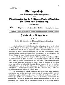 Verordnungsblatt für den Dienstbereich des K.K. Finanzministeriums für die im Reichsrate Vertretenen Königreiche und Länder 18550224 Seite: 1