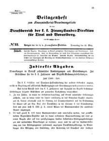 Verordnungsblatt für den Dienstbereich des K.K. Finanzministeriums für die im Reichsrate Vertretenen Königreiche und Länder 18550322 Seite: 1