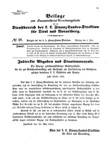 Verordnungsblatt für den Dienstbereich des K.K. Finanzministeriums für die im Reichsrate Vertretenen Königreiche und Länder 18550604 Seite: 1